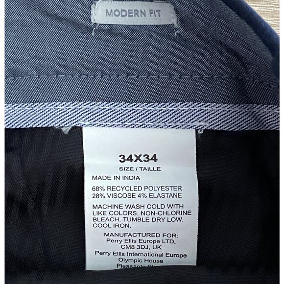 Perry Ellis Portfolio Men's 34x34 Resolution Dress Pant Modern Fit Stretch NEW - Picture 9 of 10